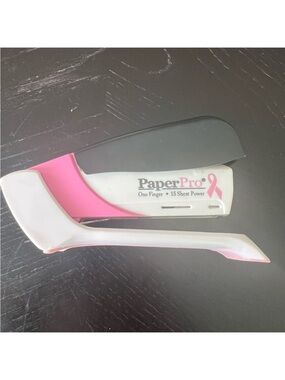 PaperPro Pink and Black Stapler one finger 15 sheet power EUC